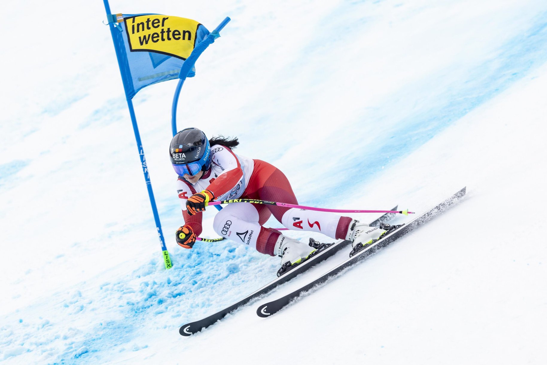 SANKT ANTON,AUSTRIA,15.JAN.23 - ALPINE SKIING - FIS World Cup, Super G, ladies. Image shows Stephanie Venier (AUT). Photo: GEPA pictures/ Patrick Steiner