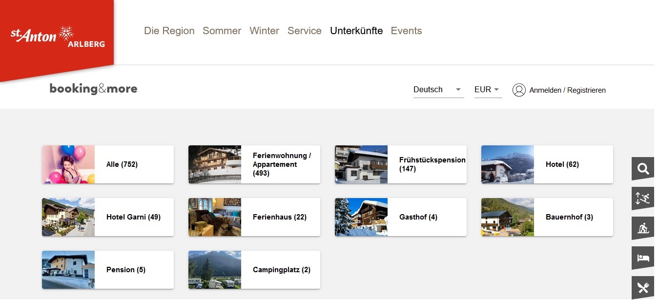Website TVB St. Anton am Arlberg